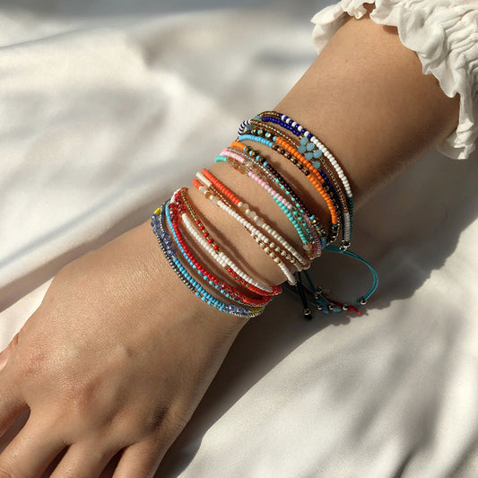 Bohemian Multicolor 3-Layer Handmade Beaded Wrap Bracelet