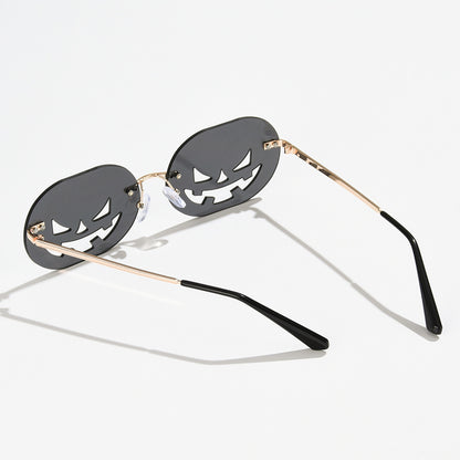 Gafas de sol unisex personalizadas sin marco con forma de calabaza de Halloween