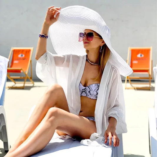 Beach Holiday Straw Collapsible Sun Hat with Color Options