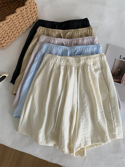 Pantalones cortos básicos de verano para mujer, de color liso y frescos