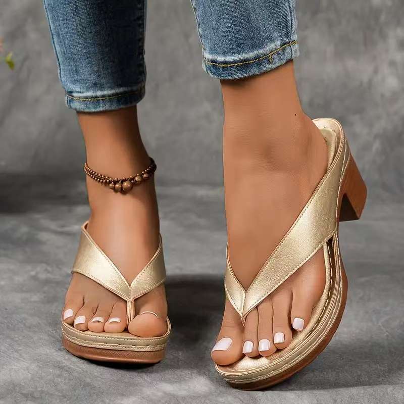 Zapatos casuales de tacón alto de color sólido para mujer elaborados con PU