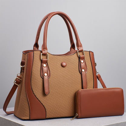 Ensemble de sacs à main en cuir de grande capacité pour femmes, style décontracté et tendance