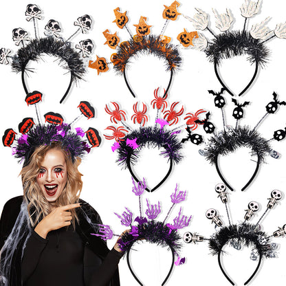 Accesorio de plástico con forma de aro de cabeza de araña y calabaza para Halloween