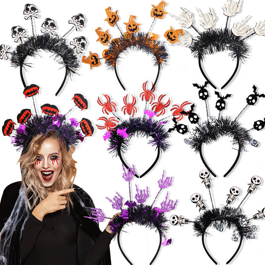 Accesorio de plástico con forma de aro de cabeza de araña y calabaza para Halloween