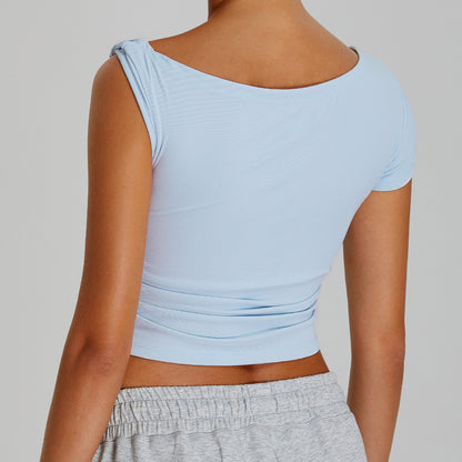 Women Fashion Casual Solid Color Irregular T-Shirt