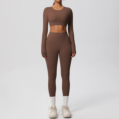 Women Yoga Solid Color Sports Two-Piece Set