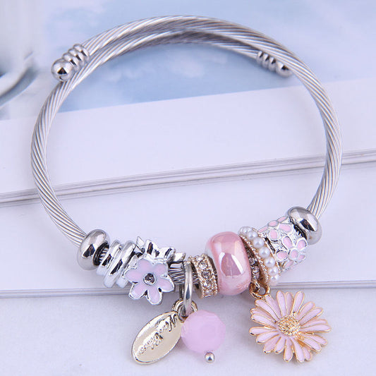 Bohemian Beaded Daisy Crystal Bracelet