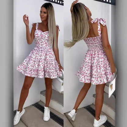 Summer Vacation Women Floral Print Sundress