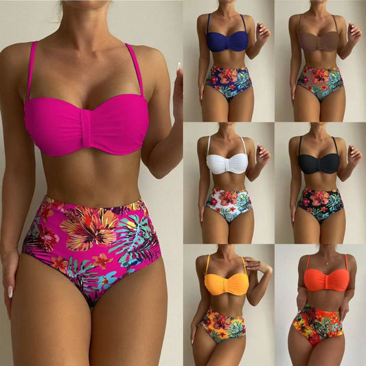 Summer Vacation Women Flower Printed Padded Bikini