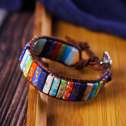 Pulsera de cuentas de piedra natural bohemia