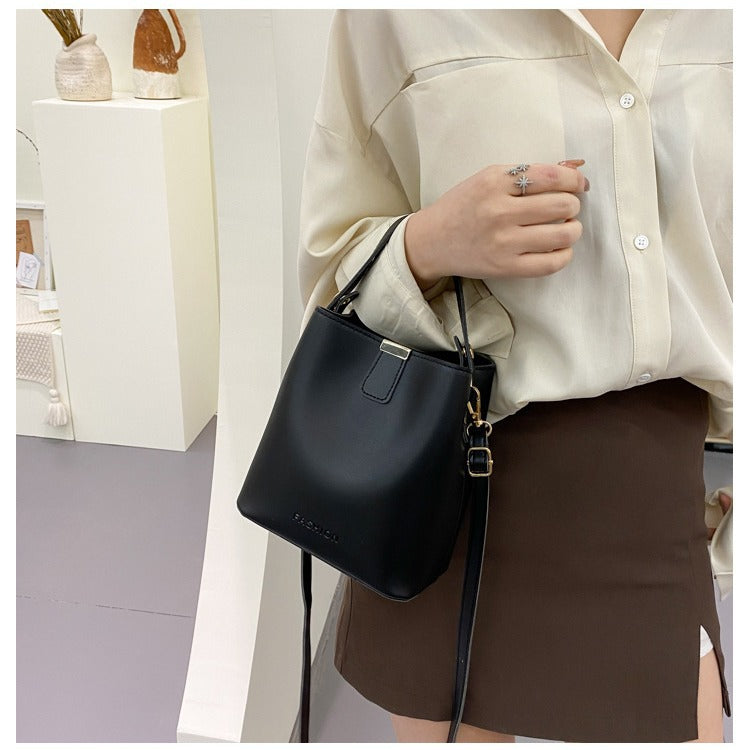 Fashion Solid Color Large Capacity Handbag