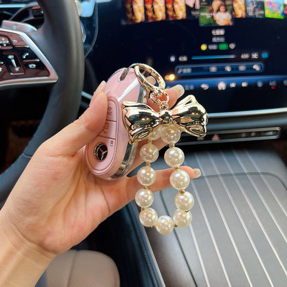 Fashion Beaded Bow Pendant Keychain