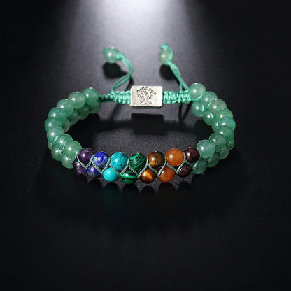 Unisex Casual Bohemian Turquoise Double Layer Bracelet