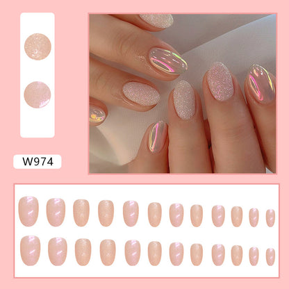 Uñas postizas con purpurina Aurora para niña dulce