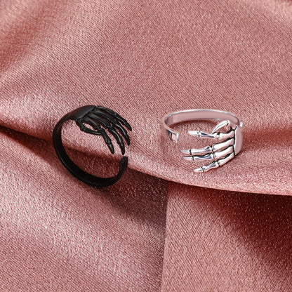 Anillo de garra de aleación con apertura de Halloween retro de moda para mujer
