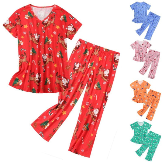 Conjunto de pijama, camiseta y pantalones con estampado navideño de Halloween