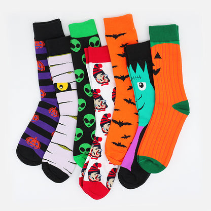Calcetines de Halloween con diseño divertido de murciélago y payaso para hombre