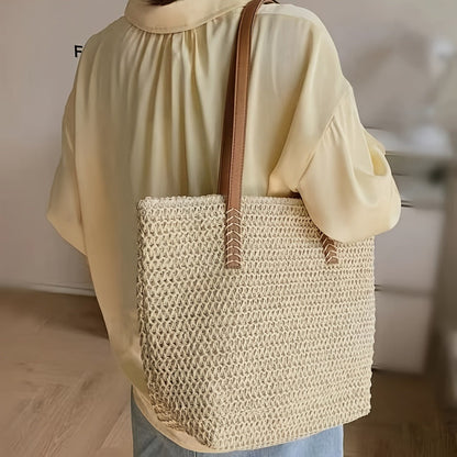 Women Casual Large Capacity Straw Woven Tote Bag