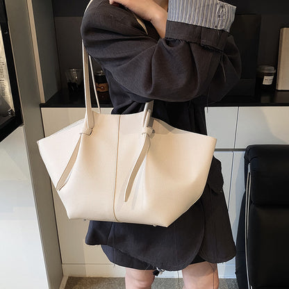 Bolso de mano plisado de color sólido informal de moda para mujer con gran capacidad