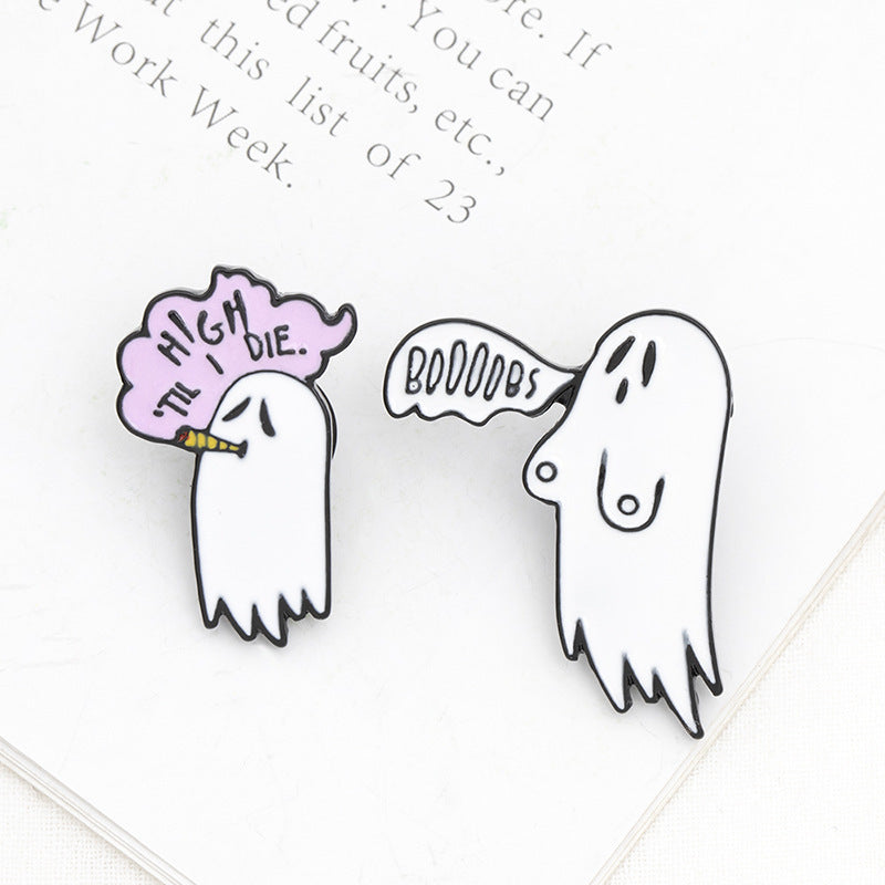 Broches unisexes Halloween avec motif fantôme de dessin animé