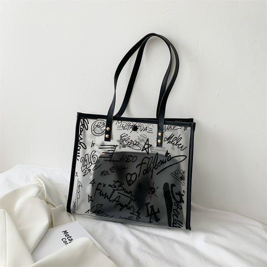 Transparent PVC Tote Bag for Office and Travel