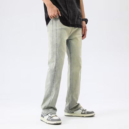 Vaqueros rectos vintage casuales de algodón para hombre