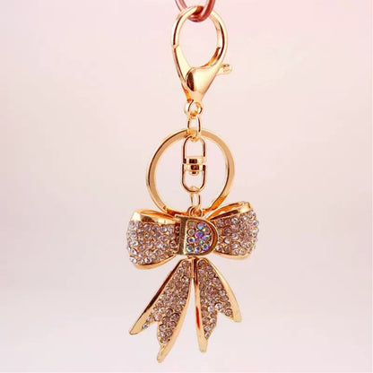 Llavero con lazo de diamantes de imitación de aleación de moda: accesorio de arte moderno