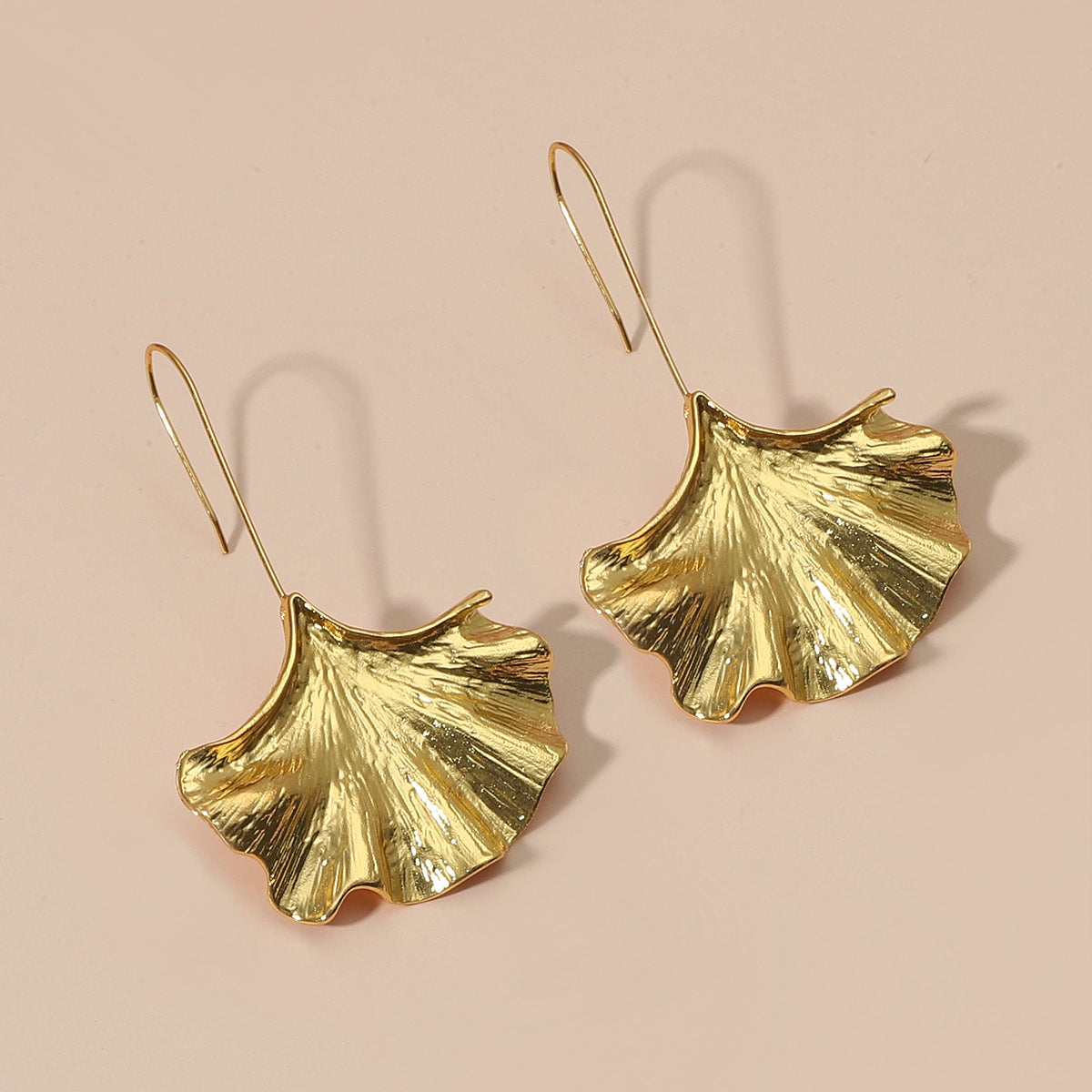 Women Fashion Creative Exaggerated Ginkgo Leaf Earrings