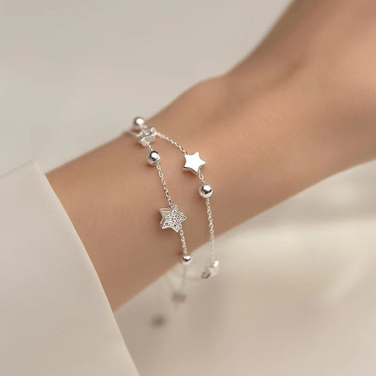 Women Fashion Star Double Layer Chain Bracelet