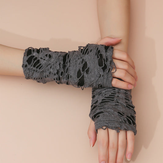 Gothic Halloween Women Fashion Creative Beggar Rice Hole Sleeve