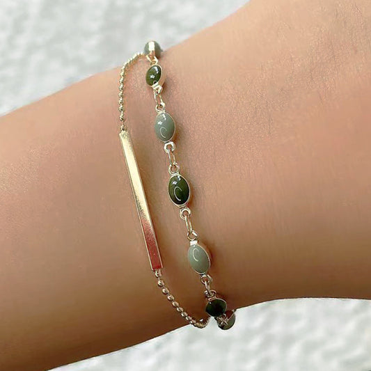 Women Fashion Retro Double-Layer Beads Bracelet
