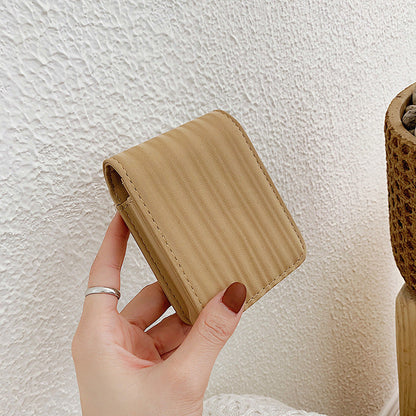 Mini trousse de maquillage portable simple et de couleur unie pour femme