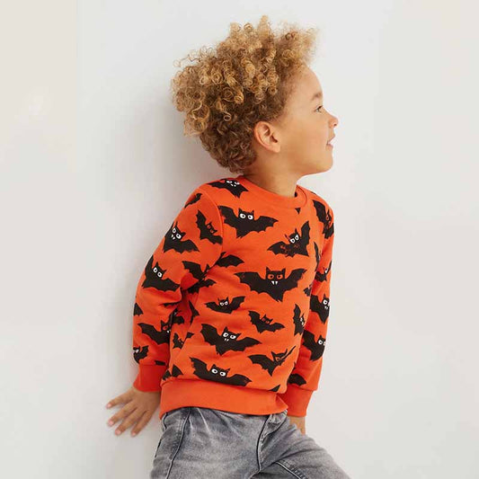 Kids Toddler Boys Girls Casual Halloween Bat Sweater
