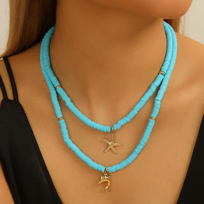 Bohemian Beach Vacation Beaded Starfish Necklace