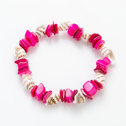 Bohemian Multicolor Irregular Stones Conch Bracelet