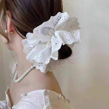 Women Vintage Elegant Lace Large Size Scrunchie