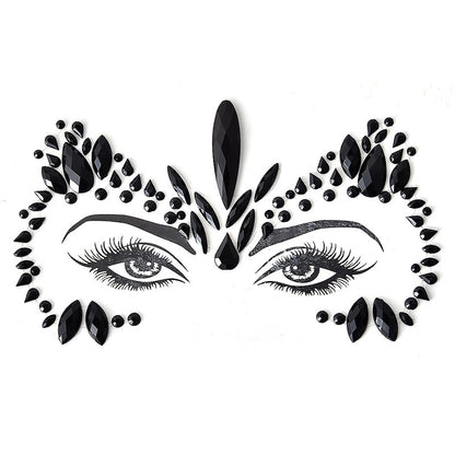 Autocollant en résine pour sourcils, décoration de visage, carnaval d'Halloween