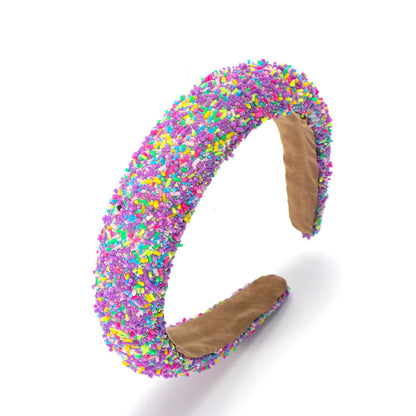 Banda para el cabello de ala ancha multicolor de moda para mujer
