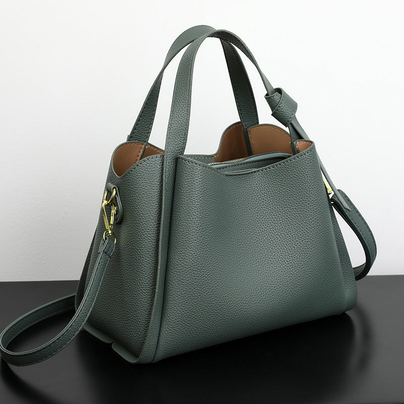 Soft Pu Leather Women Tote Bag with Horizontal Shape