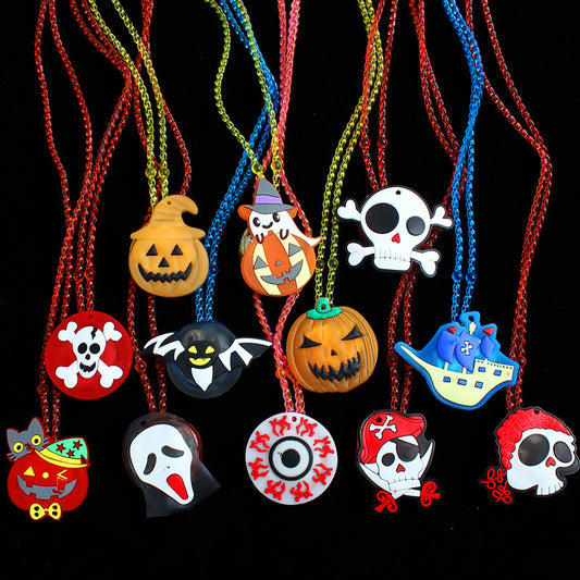 Collar luminoso de calabaza fantasma LED para niños de Halloween