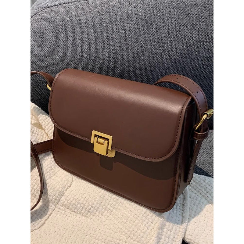Petit sac à bandoulière carré décontracté de couleur unie pour femme
