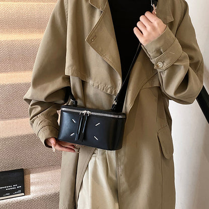 Bolso bandolera de piel sintética de color liso para mujer