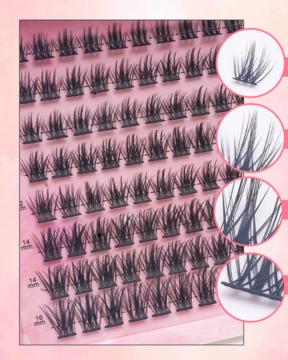 Faux cils segmentés à la mode pour femmes, en fibres de haute qualité