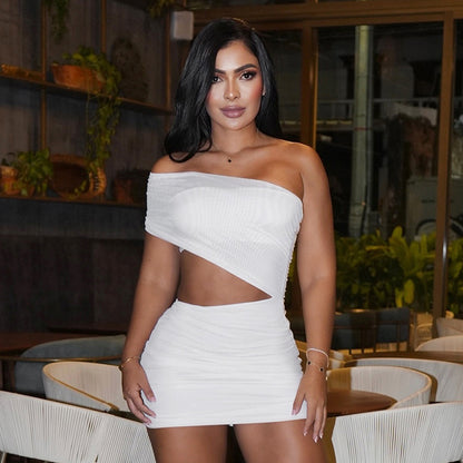 Sexy Women Off-Shoulder Cut Out Mini Dress