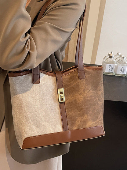 Bolso de mano informal de moda para mujer con colores contrastantes
