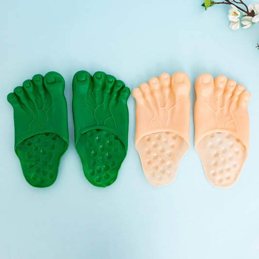 Pantuflas descalzas de vinilo para disfraz de Hulk de Halloween para hombre