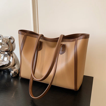 Sac fourre-tout décontracté de grande capacité pour femme, couleur unie