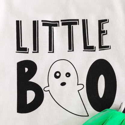 Tenue décontractée d'Halloween à imprimé lettres pour bébé fille