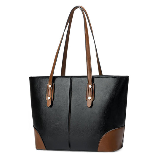 Women Casual Large Capacity PU Shoulder Tote Bag