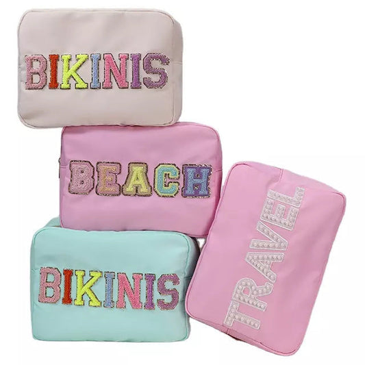 Suit Portable Laundry Solid Color Nylon Cosmetic Bag